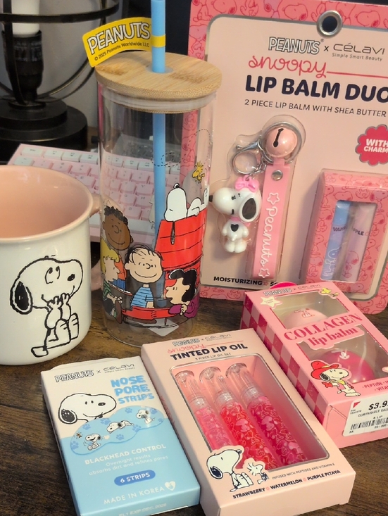 Peanuts Other - PEANUTS BUNDLE, Mug, Glass Tumbler, Lip Duo With Keychain, Nose Strips, Collagen